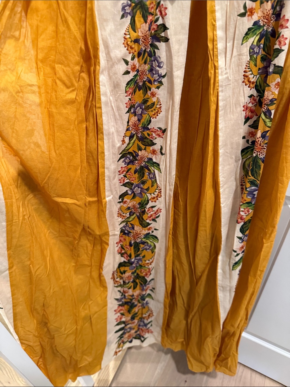 FARM Rio Sand Hilo Mustard Yellow Floral Panel Maxi Dress - Picture 4 of 12